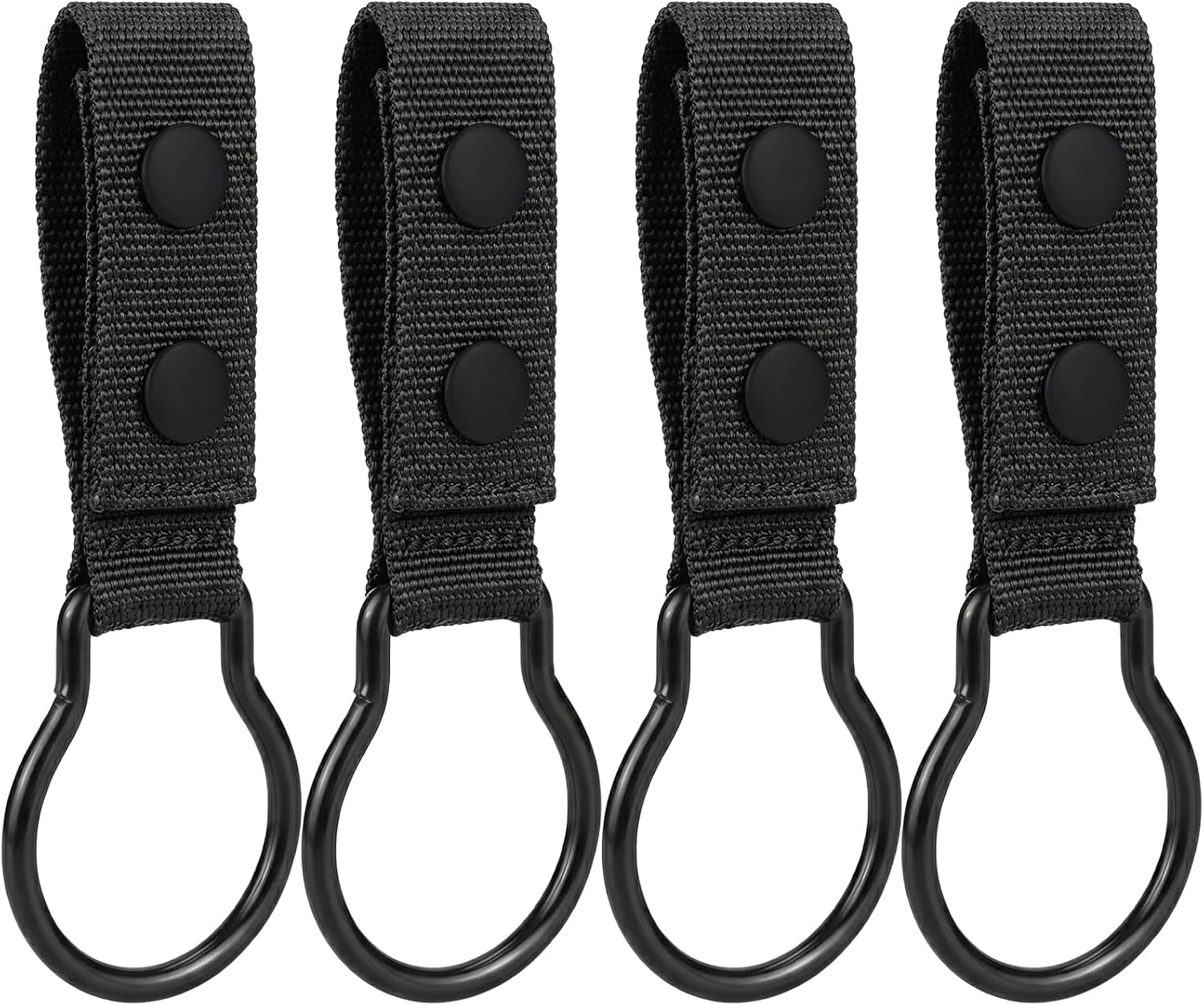 4 Pack Flashlight Ring Nylon Dual Snap Clip Flashlight Holder for Duty Belt Side Handle Baton Carry Metal Ring Strap Snaps Clip Keeper for Duty Belt Keep D/c Cell Flash Light