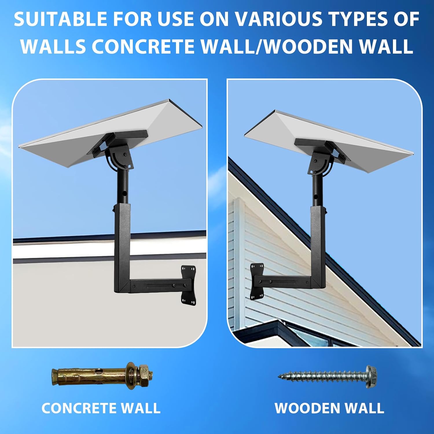 Gen 3 Mount for Starlink，Compatible with Starlink Standard 4/4X/V3【Include Aluminum Pipe Adapter】，Adjustable Wall /Roof Mounting Kit