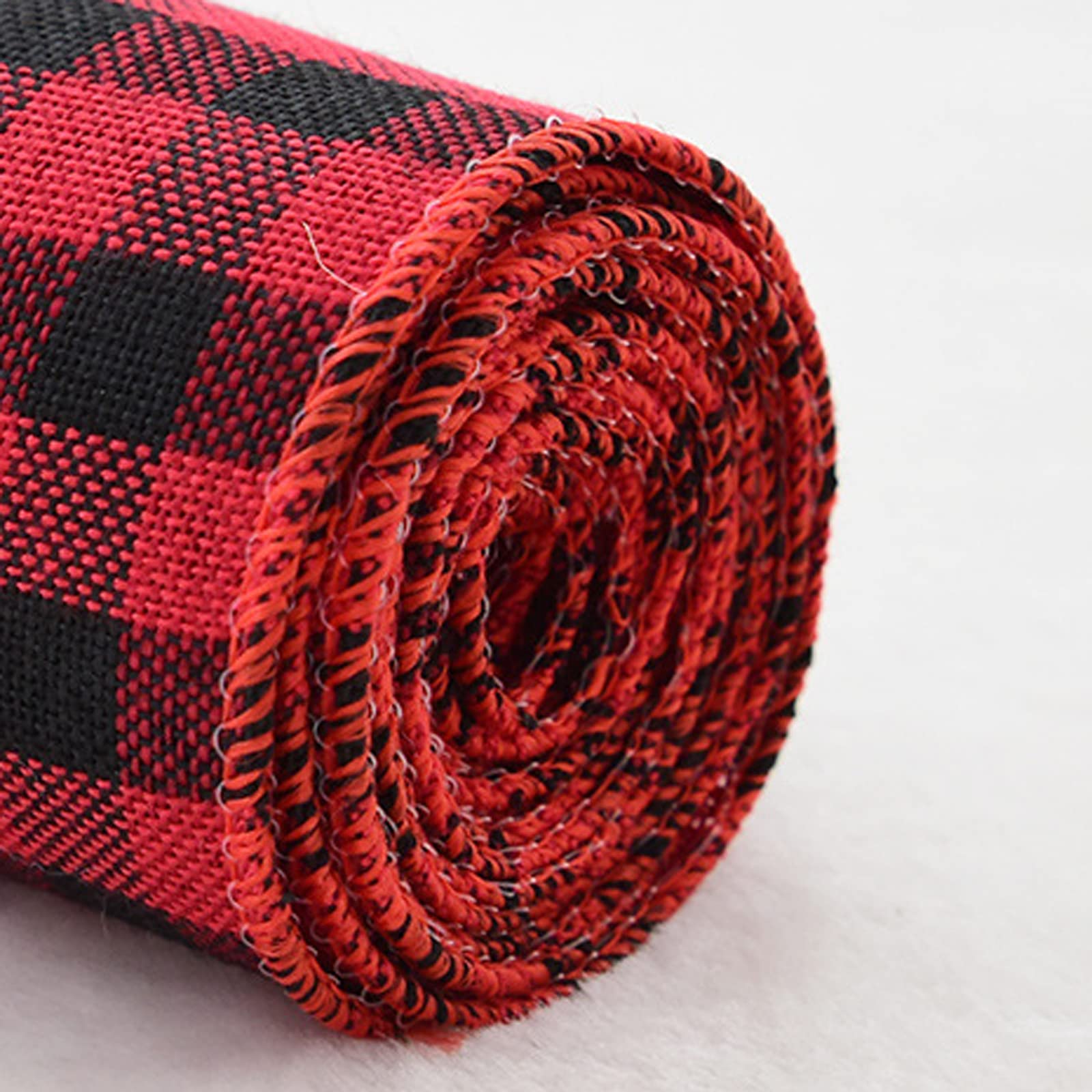 2 Rotoli Di Nastro Di Juta A Quadri Rosso E Nero - Lunghezza 5m X Larghezza 5cm - Per Decorazioni Natalizie E Pacchi Regalo Fai Da Te - 3
