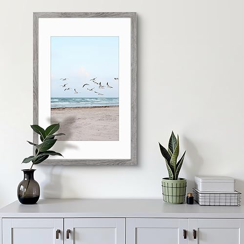 Vista 68 de Frametory, Los marcos de 16 x 20 pulgadas muestran imágenes de 11 x 14 pulgadas con paspartú o fotos de 16 x 20 pulgadas sin paspartú, vidrio Plata