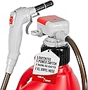 TERA PUMP TRFA03-XL Universal Gas Can Adapter Cap Battery Powered Fuel Transfer Pump (2.3 GPM) No Spill Sensor, 4.27 ft Vinyl Hose, Utility Jug Adapter, Power Nozzle, 4x AA Power
