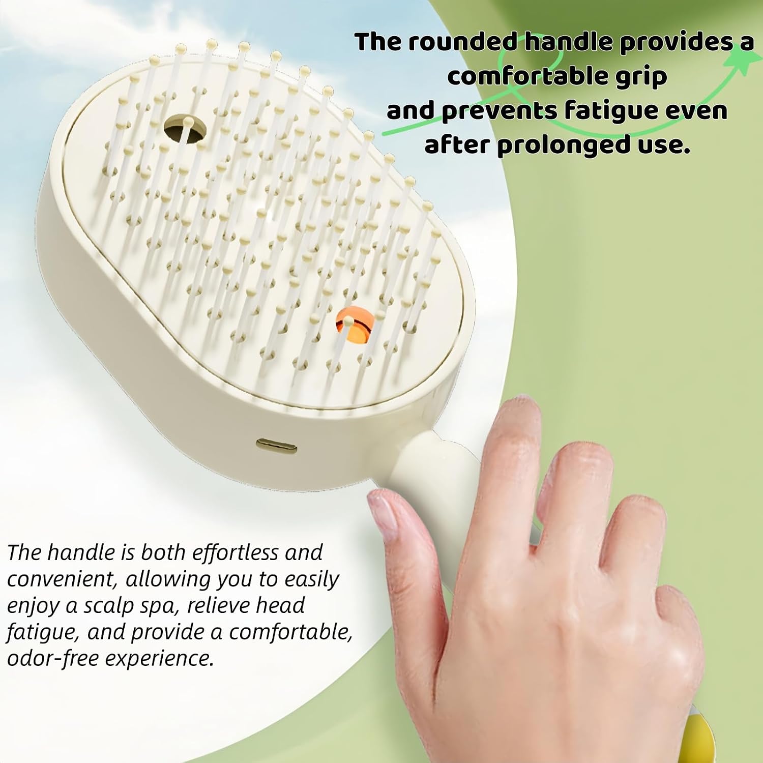 Multi-Functional Massage Spray Comb | 10ml Refillable Water Tank for Oils, Type-C Rechargeable | Anti-Static & Detangling | Portable Hair Care Gift (Pink)
