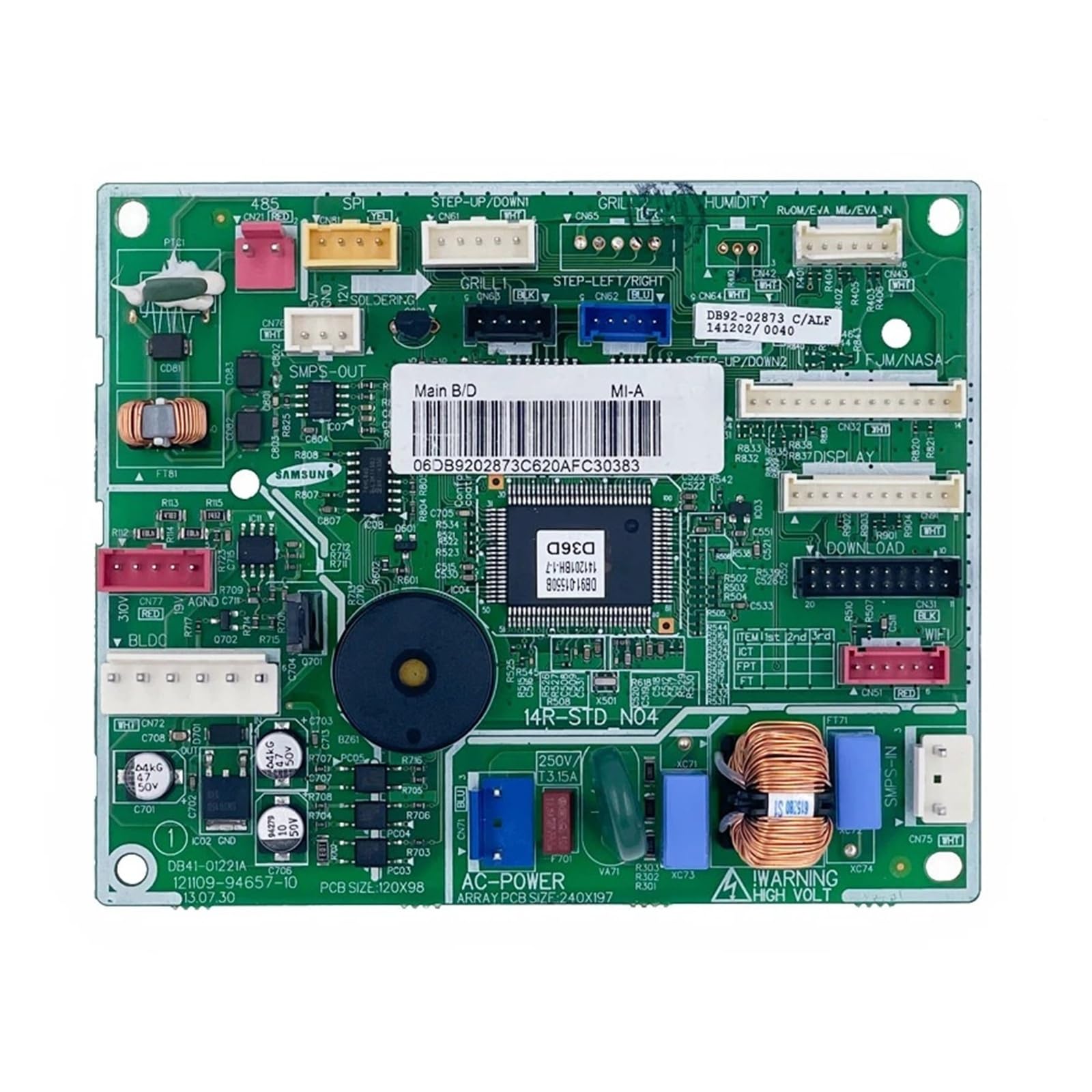 Carte de commande climatiseur Samsung en panne : remplacer le PCB DB92-02873E ou DB92-02873F