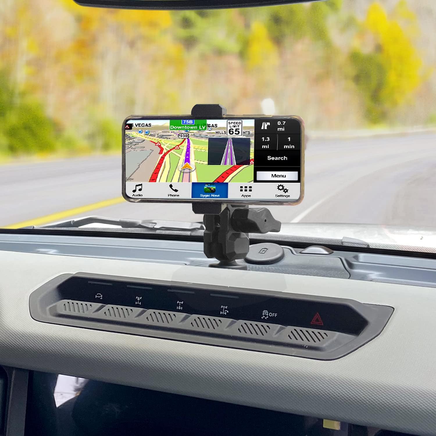 OMU Bronco Dashboard Cell Phone Mount,All-Metal Structure,360° Adjustment Phone Holder Suitable for Ford Bronco Accessories 2022 for All Smartphones(Not Sports,Non-Destructive Installation