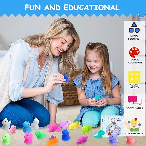 Miniatura 6 de POKONBOY 30 juguetes Squishies Mochi, mini Kawaii Squishy Dinosaurio Animales Squeeze Stress Relief Toys Easter Basket Stuffers Christmas Birthday