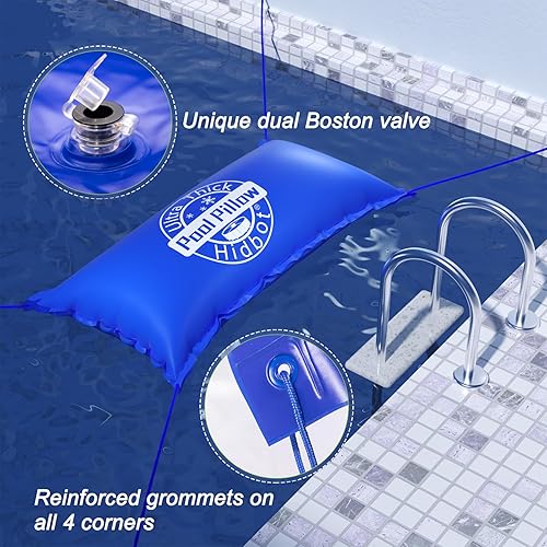 Miniatura 4 de Almohadas de piscina de 4 x 4 pies para piscinas sobre el suelo, 0.016 in ultra gruesas y resistentes al frío, cubierta de piscina sobre el suelo,