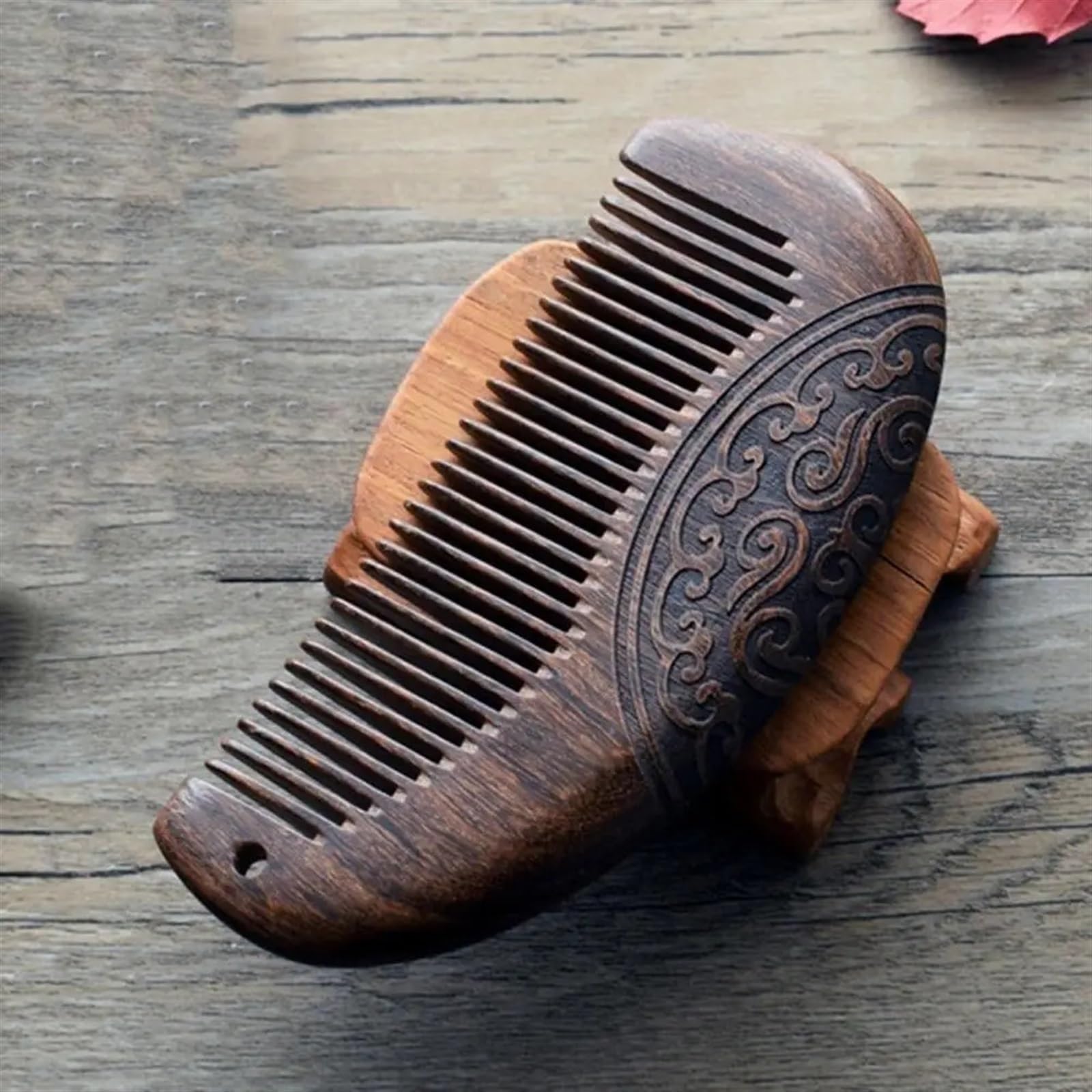 Vintage Sandelholz Antistatische Haarbürste Haarstyling Holz Haarkamm Kopfhaut Massage Bartpflege