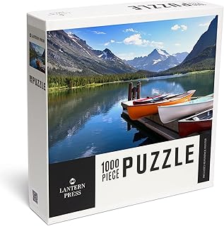 Lantern Press 1000 Piece Jigsaw Puzzle, Lake McDonald Dock in Glacier National Park Photography A-90617
