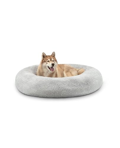 lionto Cama Tipo Donut para Perros y Gatos, Cama Redonda mullida para Mascotas pequeñas y Grandes, Ø 120 cm