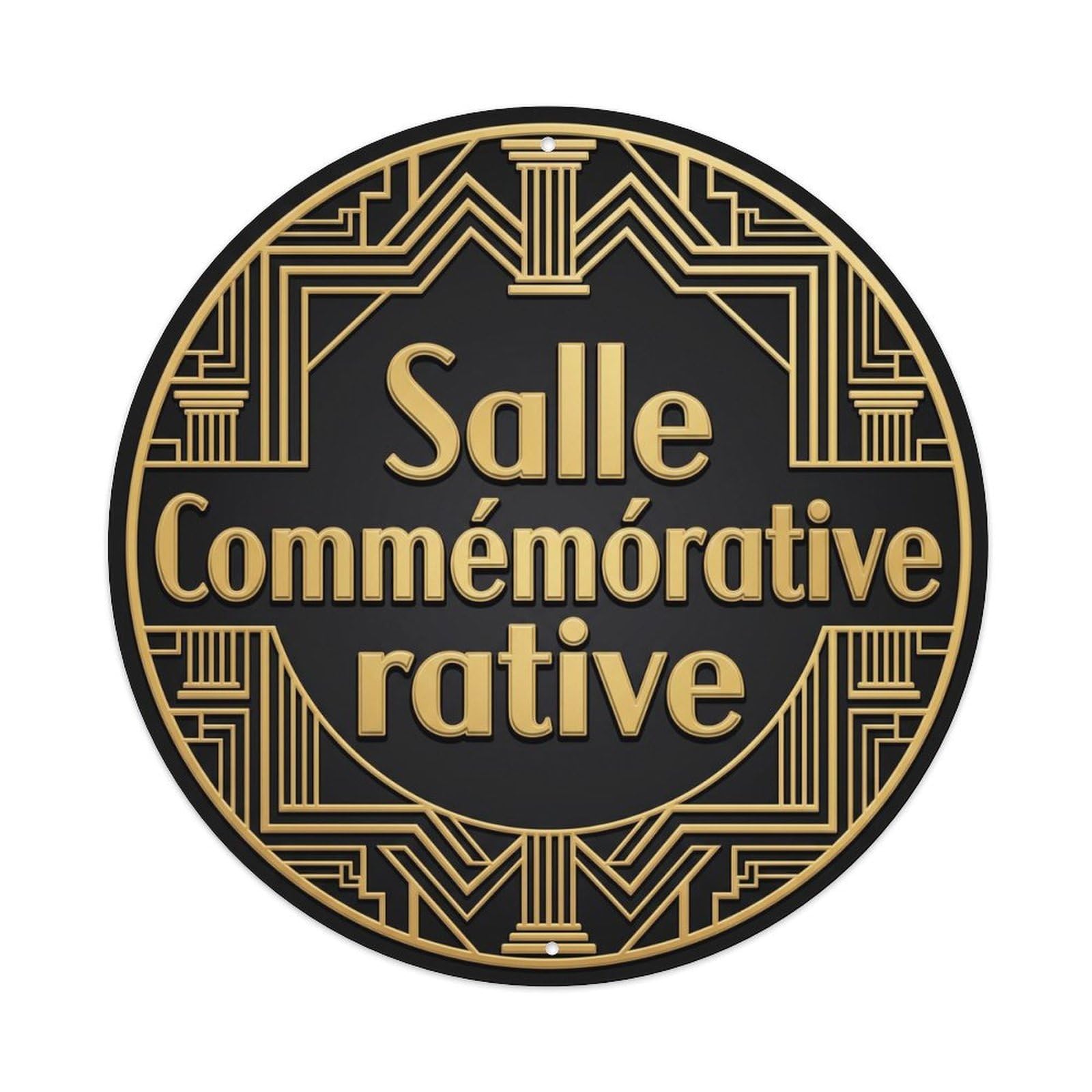 Metal Tin Sign Vintage Salle Commémorative Text Column