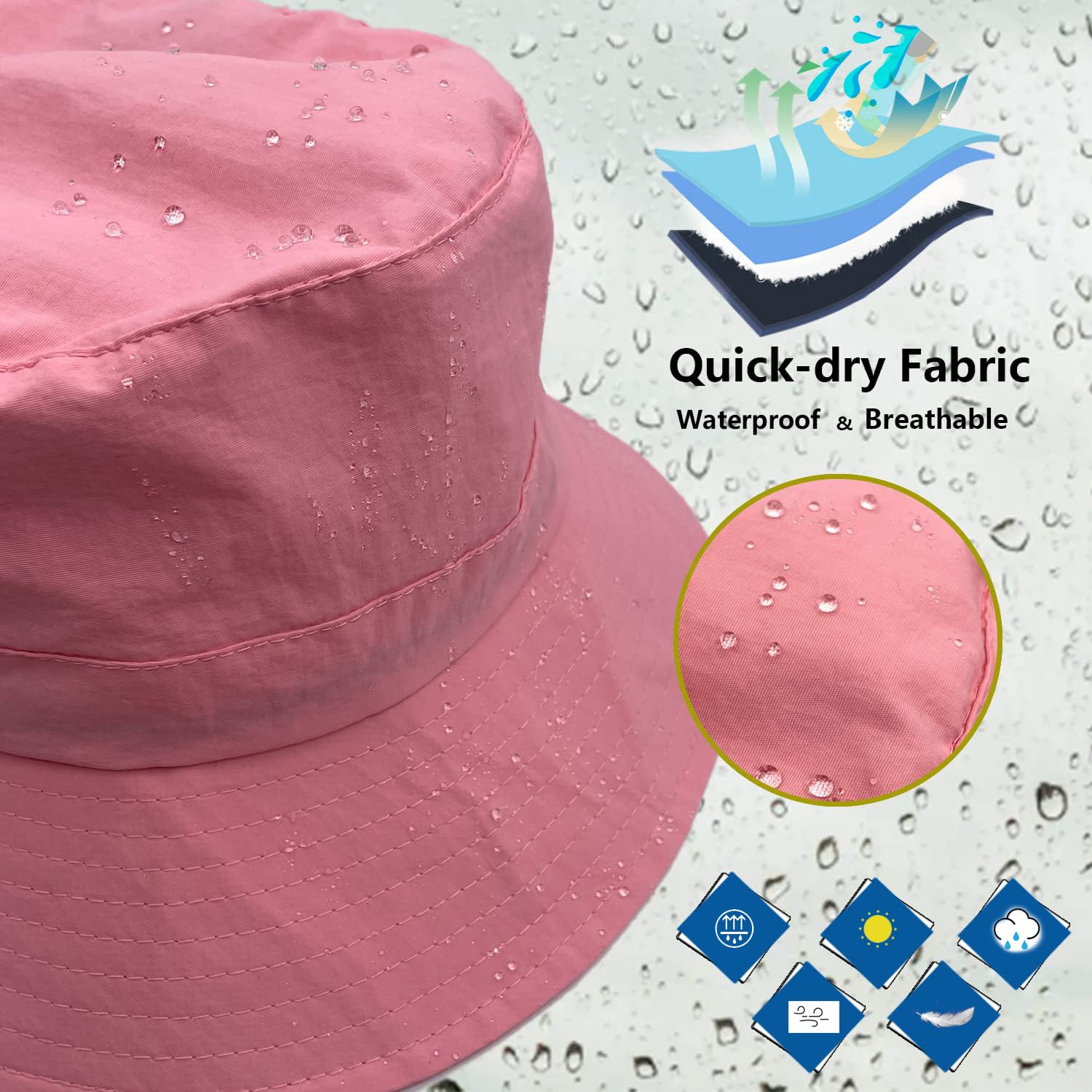 lifwimner Cappello da Pescatore Sole Donna Uomo Pieghevole Cappelli Estivo Impermeabile Safari per Pesca Esterno