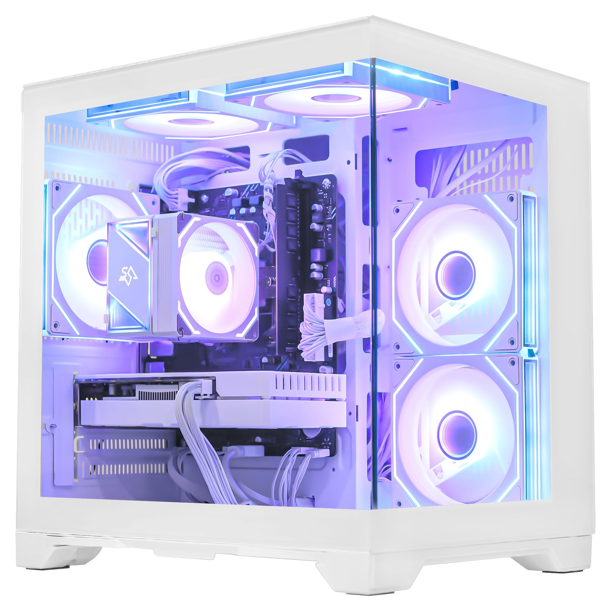 Amazon.com: HELLOLAND King White Prebuilt Gaming PC - Ryzen 5 5500