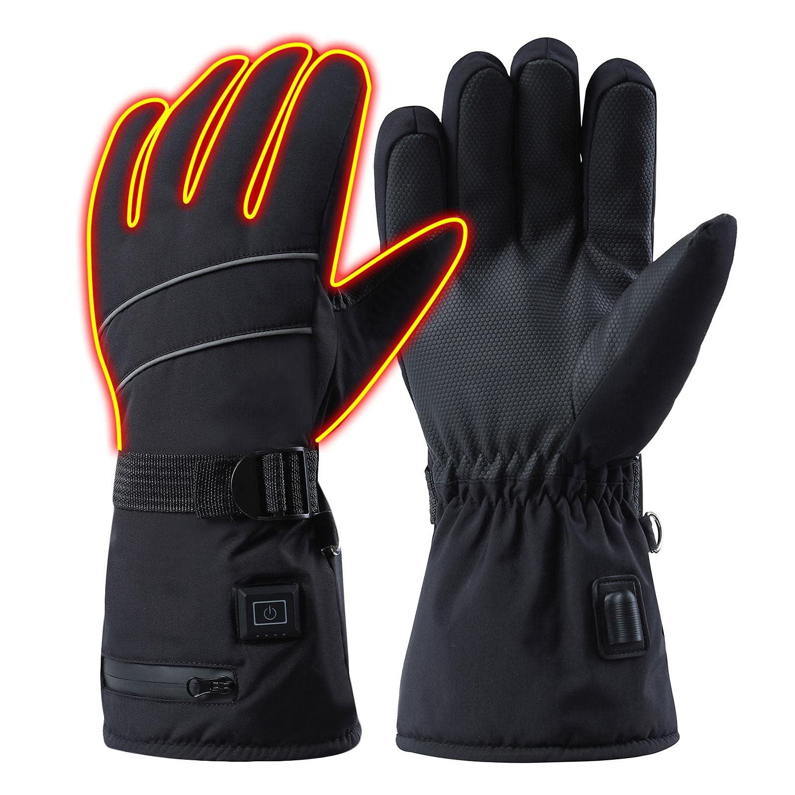 Guantes de motocicleta calefactados | Guantes de invierno recargables de 8.4 V para hombre | Guantes de invierno para hombre con tacto de dedo, guantes de esquí impermeables para pantalla táctil