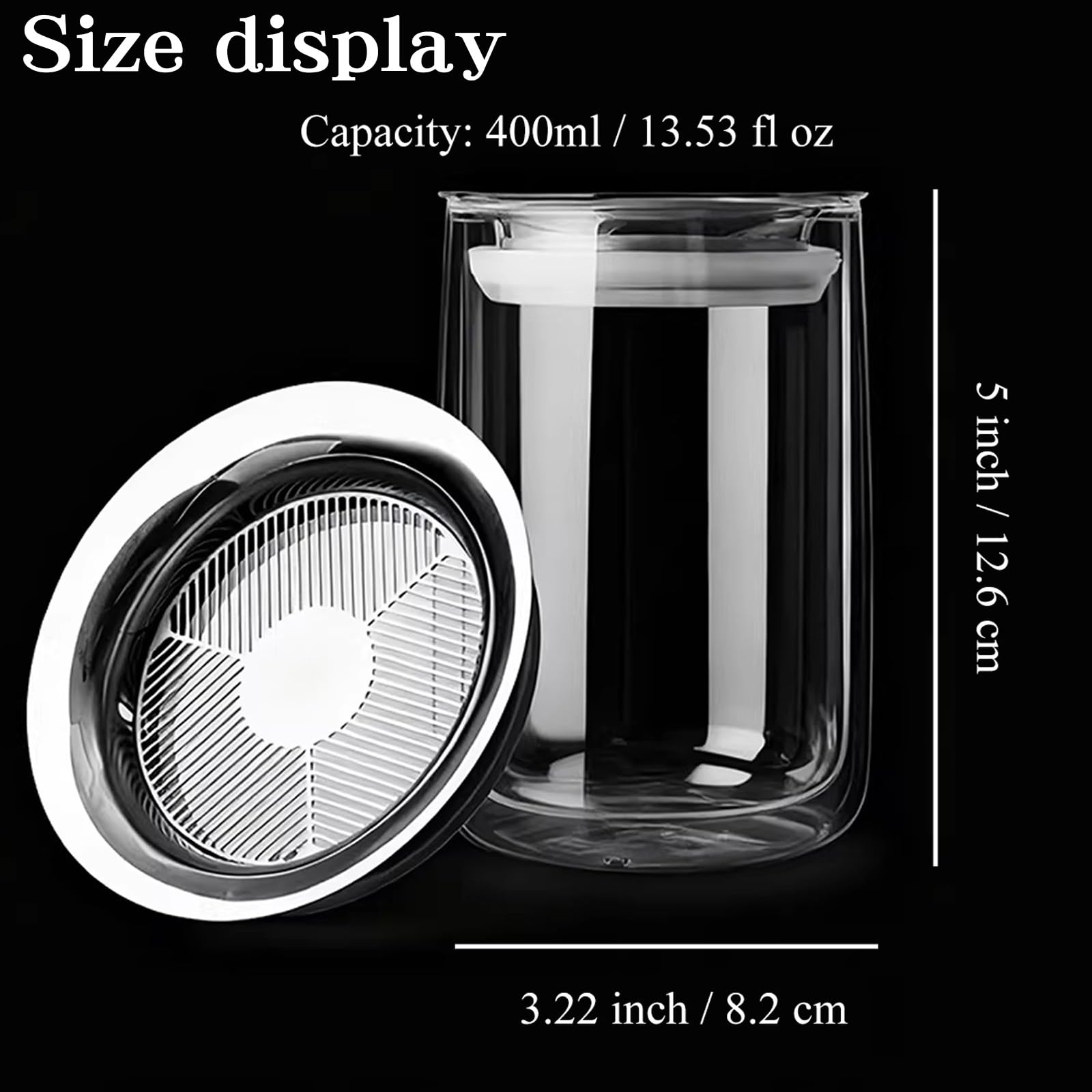 Taza Te Con Filtro Y Tapa,tazas De Te Con Filtro Y Tapa For Un Excelente De Preparación De Hojas Sueltas, Equipado Con De Acero Inoxidable, Capacidad De 400 Ml