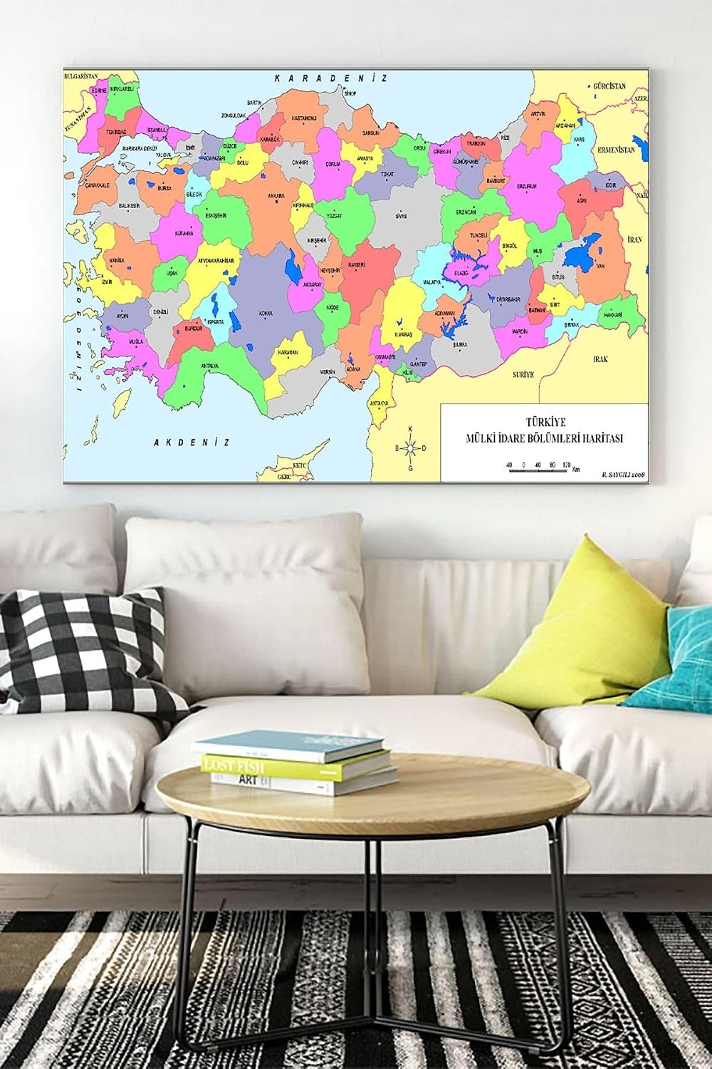 Postermanya (pster18282) Türkiye Haritası Eğitim Kanvas Tablo 40 x 60