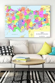 Postermanya (pster18282) Türkiye Haritası Eğitim Kanvas Tablo 40 x 60