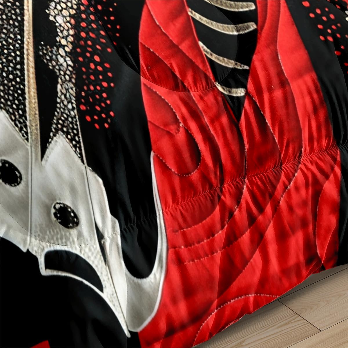 Butterfly Comforter Set Black Red Reversible Butterfly Bedding Set King Size Chic Boho Butterfly Print Bedding Set 3Pcs with 2 Pillowcases