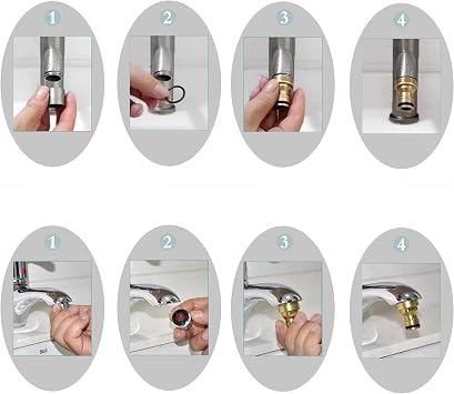 2Pcs Kitchen Universal Faucet Connectors, 22mm and 24mm Kitchen Mixer Hose Connectors, Brass Hose Connector Adapter - Outdoor Garden Bathroom Faucet Hose Connector(Male Threaded) 