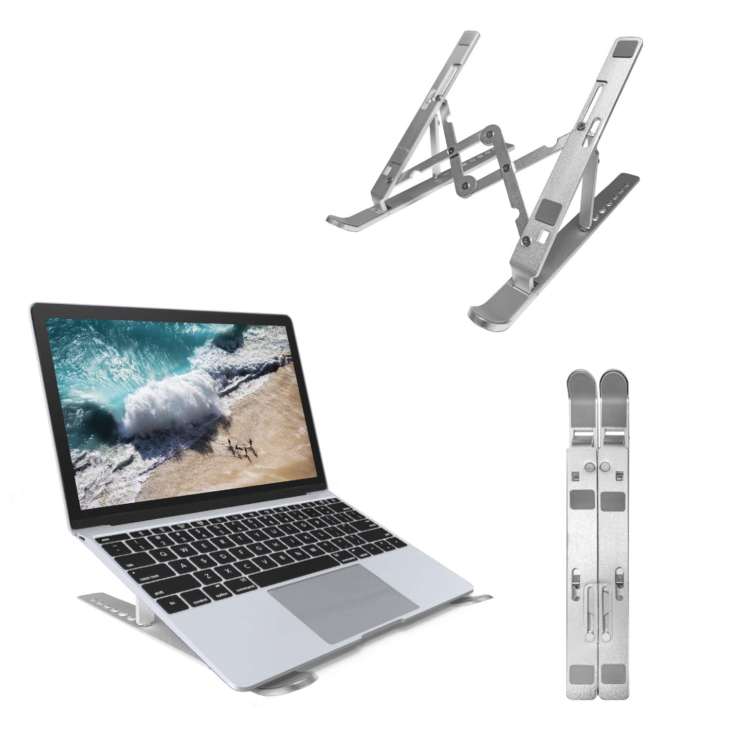 Adjustable Laptop Stand for Desk Portable Ergonomic Notebook Riser Aluminum Computer Holder with 7 Levels Height