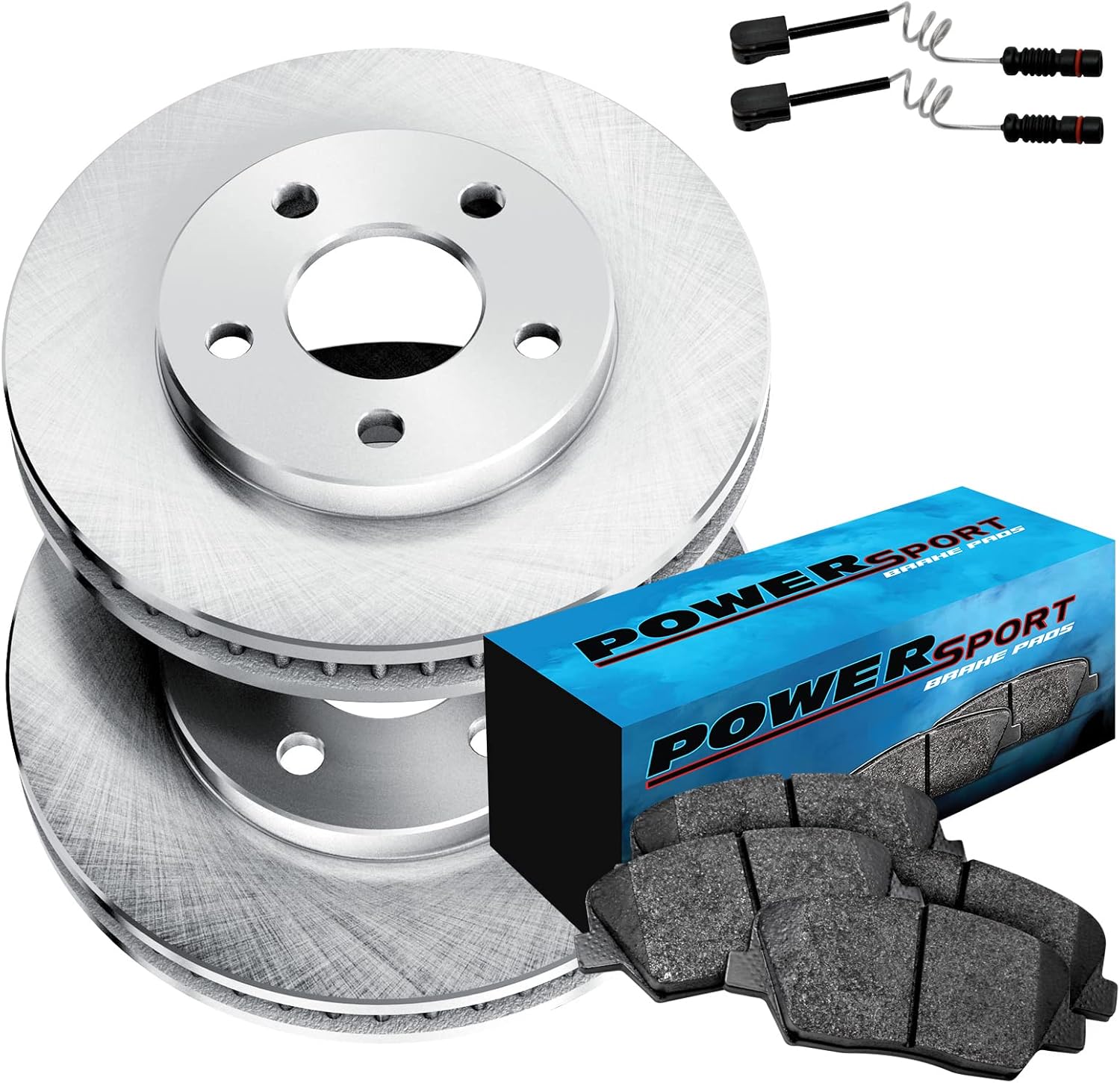 PowerSport Front Brakes and Rotors Kit Front Brake Pads