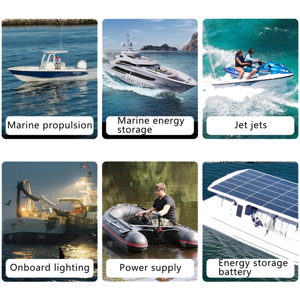 Batteria per Yacht 12V 24V 48V 72V Batteria LiFePO4 50AH 100AH ​​Batterie al Litio Ferro fosfato per Motore 0-3600W