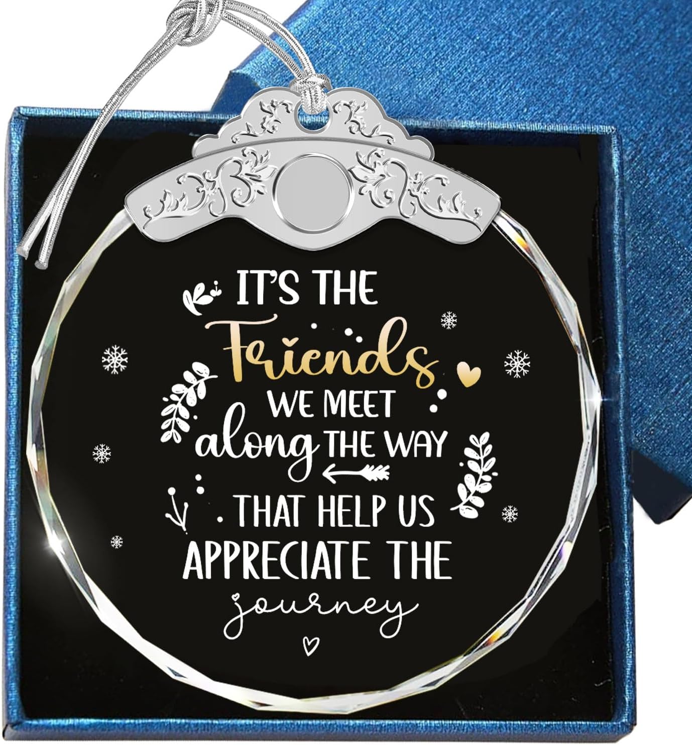 Glass Ornament - It's The Friends WE Meet - Best Friend Ornaments - Gift for Women, BFF, Besties, Sisters - Best Friends Tree Decor - Mother's Day Father's Day Friendship Gifts for Friend