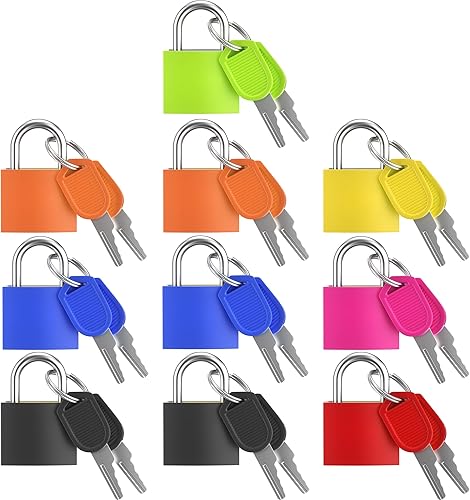 10 cerraduras de maleta con llaves, candado pequeño con llave, candados para equipaje, mini candado con llave para bolsas de viaje, casillero de