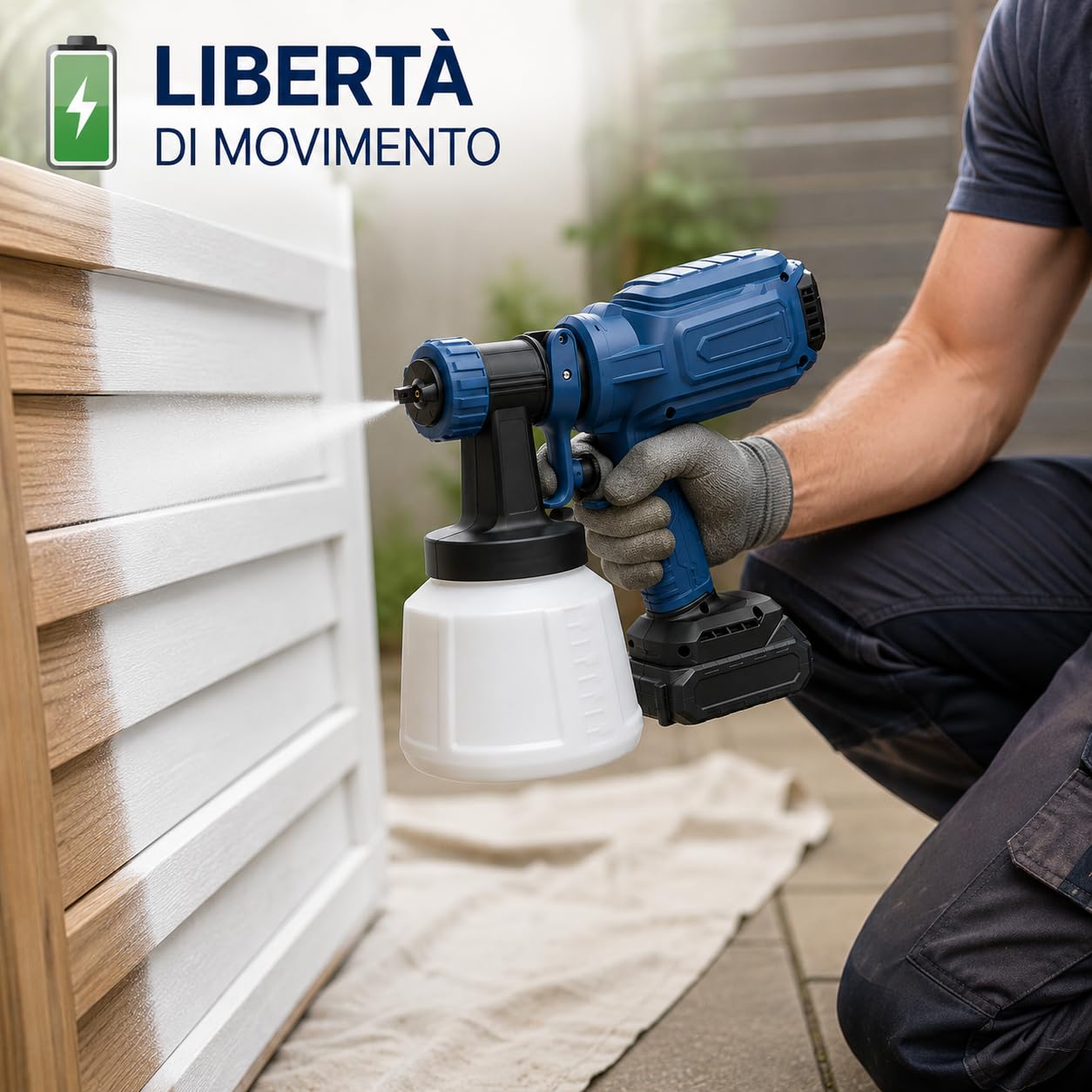 Pistola pulverizadora para pintura inalámbrica con batería, pintura eléctrica portátil con depósito extraíble, pulverizador para muebles, puertas, vallas y proyectos de bricolaje