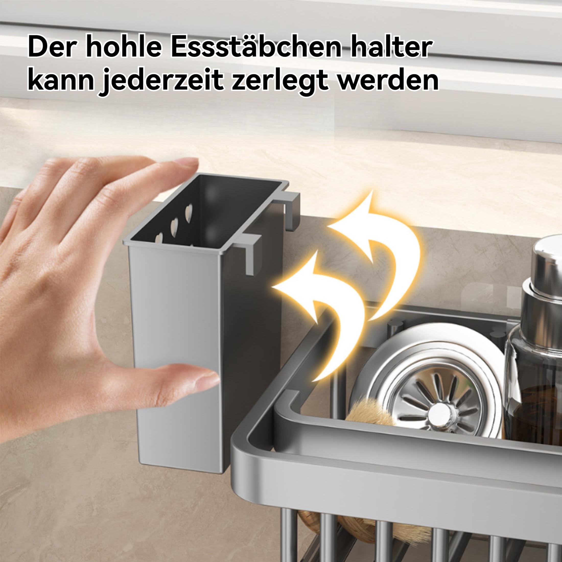Spülbecken Organizer, Küchen Organizer, Utensilien Korb für Küche & Badezimmer, Waschbecken Organizer Schwammablage Küchen Küche Spüle Organizer für Küchenzubehör Schwamm/Bürste/Spülseife(W02)