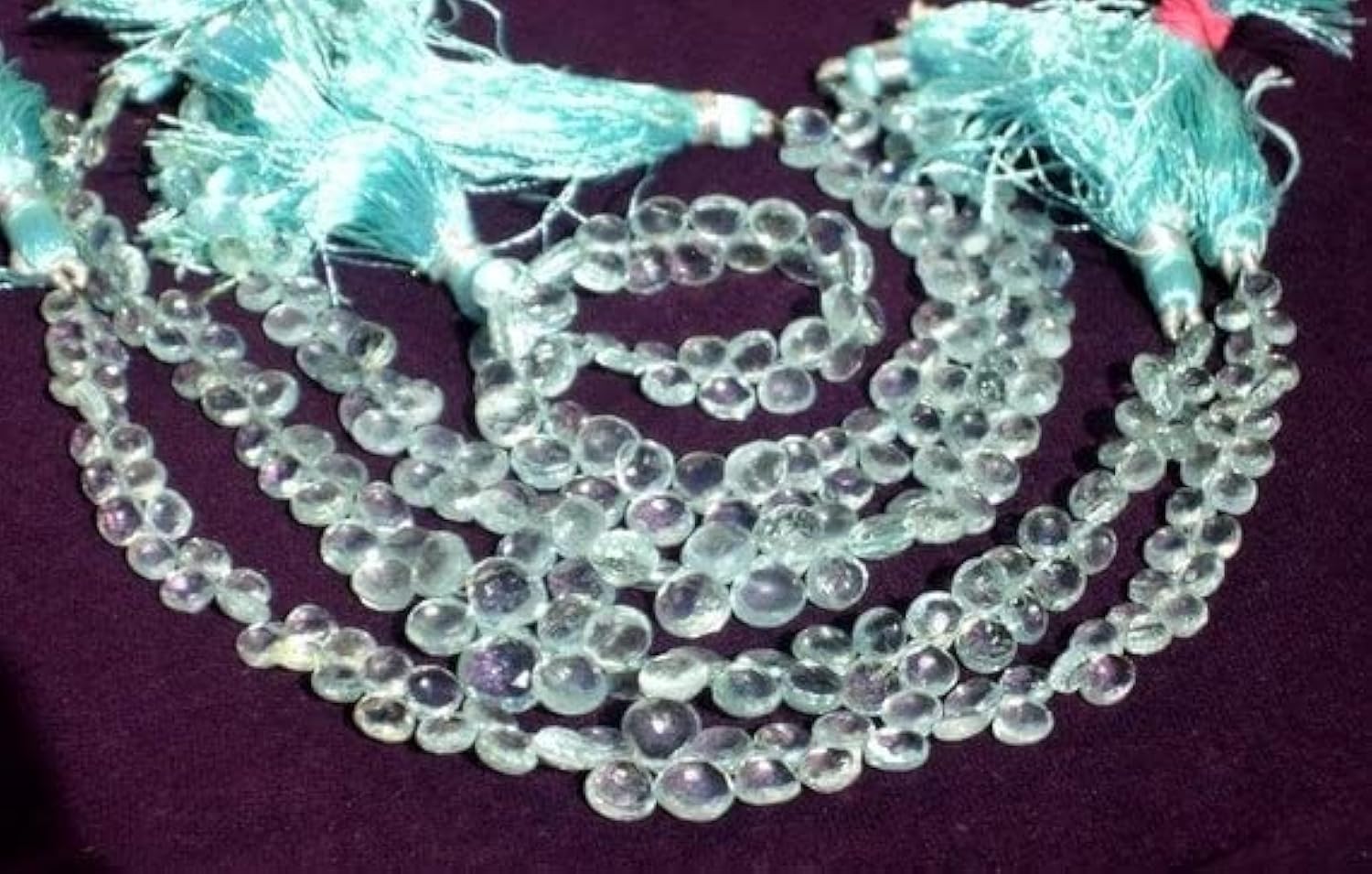 Aquamarine briolettes en cœur LKBEADS de qualité gemme pour joaillerie fine