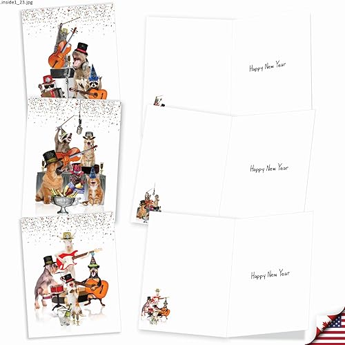 Miniatura 2 de The Best Card Company Juego de 20 tarjetas de notas de Año Nuevo surtidas de 4 x 5.12 pulgadas con sobres (10 diseños, 2 de cada uno) bandas