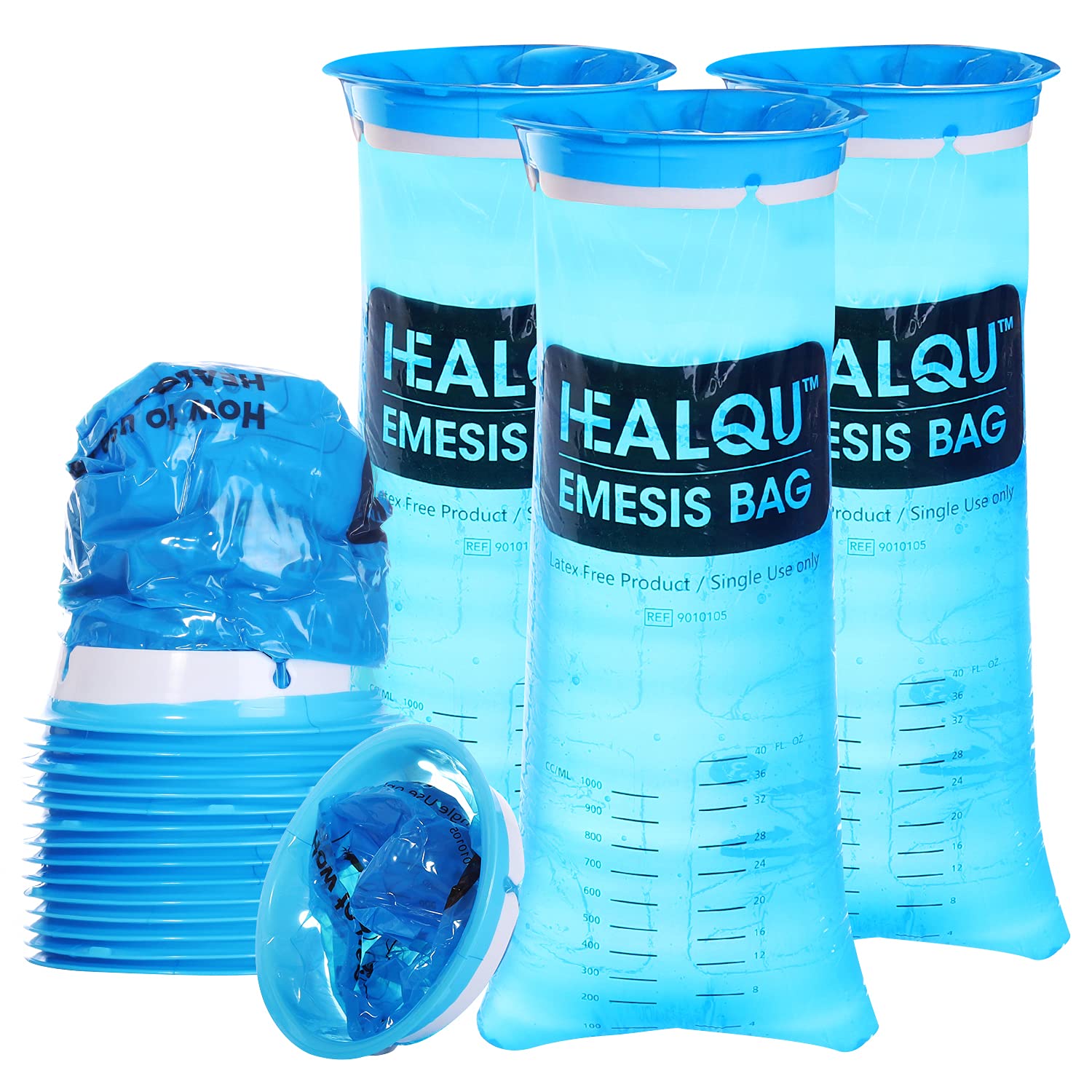 Buy Blue Emesis Bags, Disposable Vomit Bags, 1000ml 48 Pack Online at