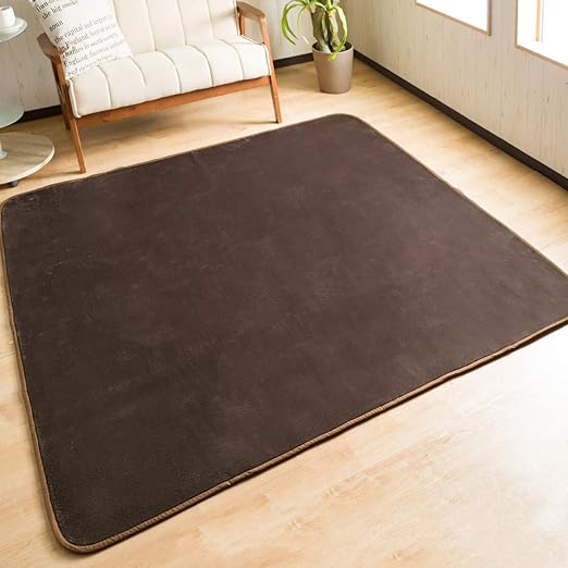 Amazon システムk カーペット ラグ ラグマット 防ダニ 抗菌 防臭 洗える ふわふわ肌触り 滑り止めホットカーペット対応 約2畳 ダークブラウン 185 185cm ラグ カーペット オンライン通販