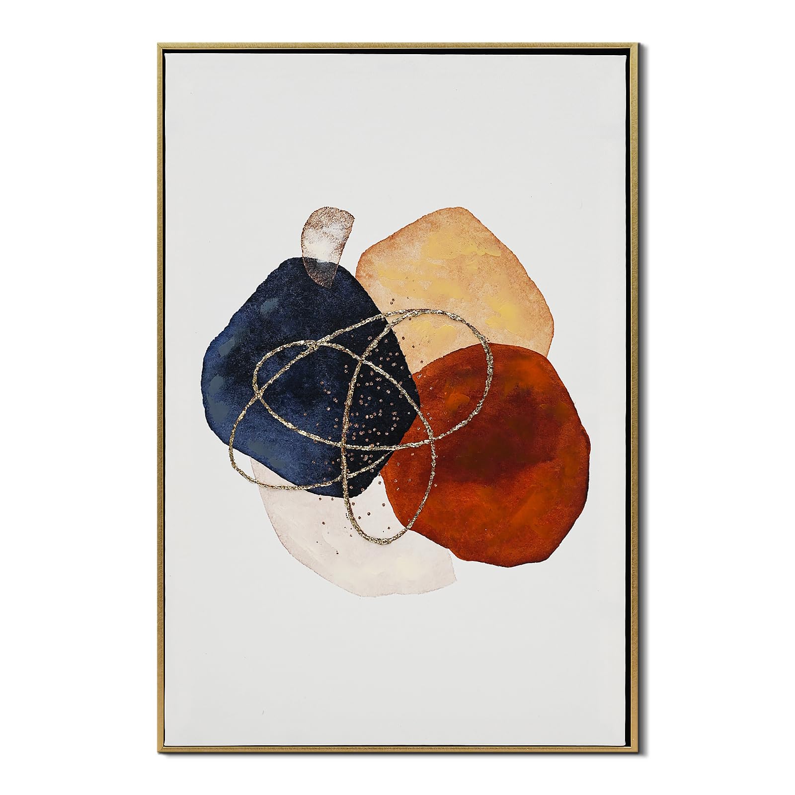 LJXDUBAF Abstract Canvas Wall Art Pictures for Living Room, Modern Geometric Colour Block Print for Living Room, Bedroom, Stylish Home Décor