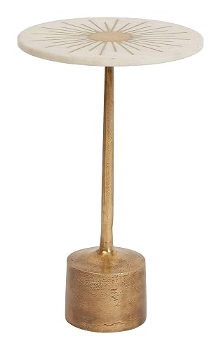 Creative Co-Op Luxe Aluminum and Marble Martini Table, Gold
