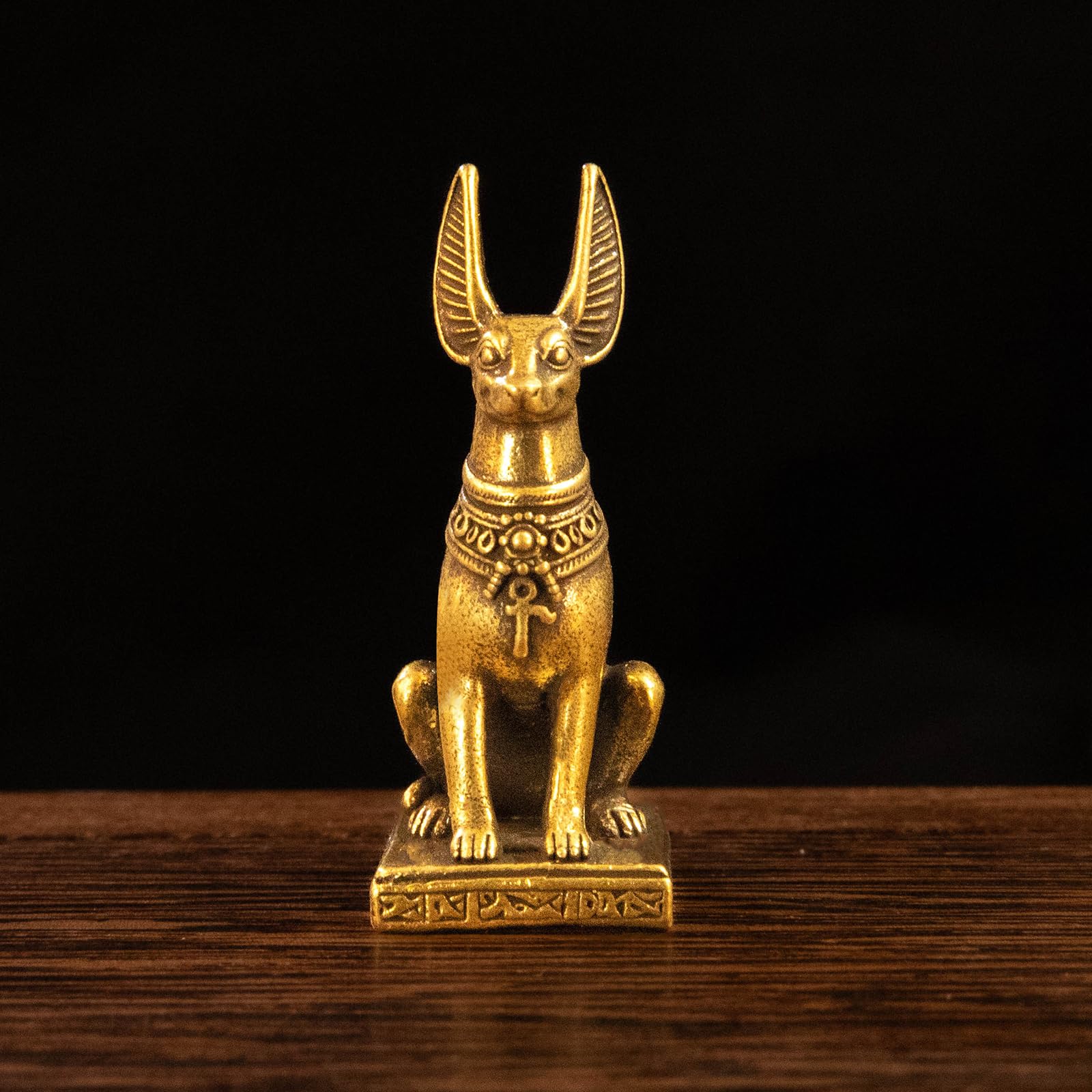 Betr Brsas Solid Brass, Retro Anubis Statue Egyptian Decor, Ancient Egyptian Jackal God Figurine Sculpture, Vintage Collectible Desk Ornament, Mystical Home Office Decoration, Spiritual Gift for Men