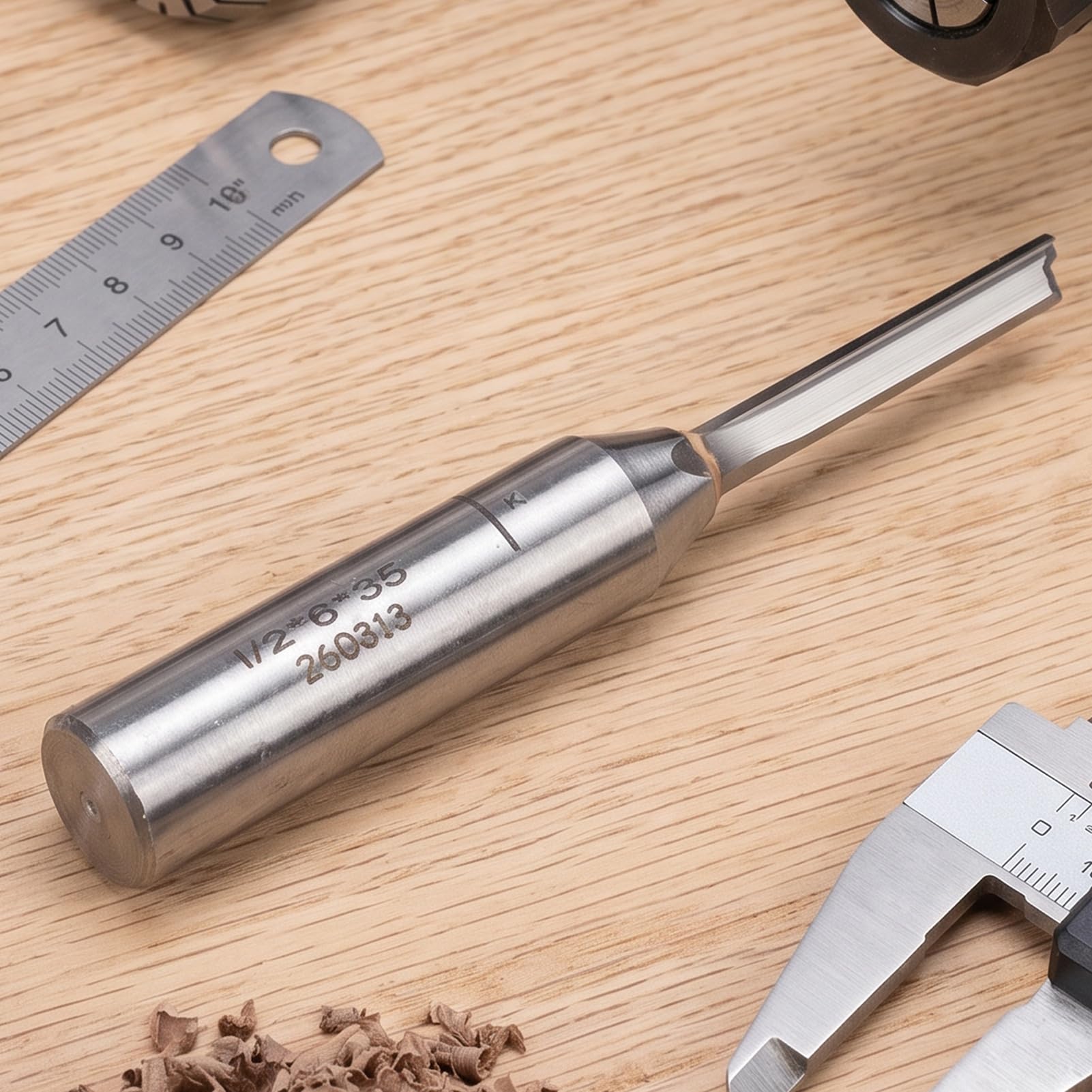 HEEPDD Frez Prosty 6 Mm X 35 Mm, średnica Chwytu 1/2 Cala | Stal węglika wolframu Ti, automatyczne centrum obróbcze CNC, profilowanie rowków, bez wibracji, produkcja z dużą prędkością