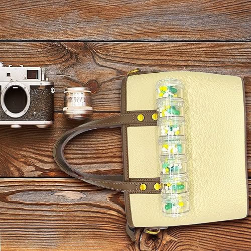 Miniatura 8 de HaiSea Planificador semanal de píldoras de viaje, organizador de píldoras mensual, caja de píldoras del mes diario, compartimentos separados AMPM,