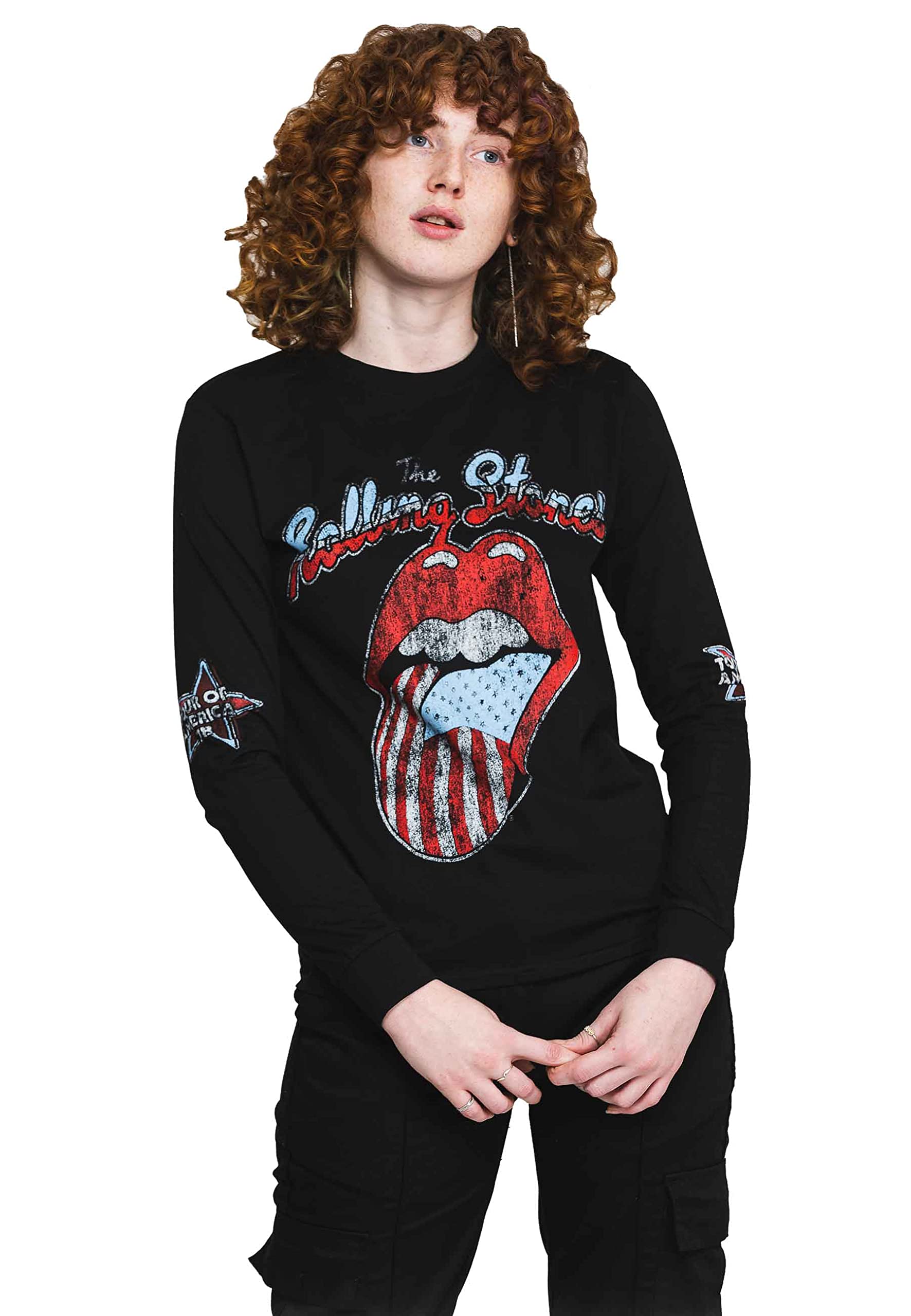 T-Shirt Maniche Lunghe # L Unisex Black # Us Tour '78