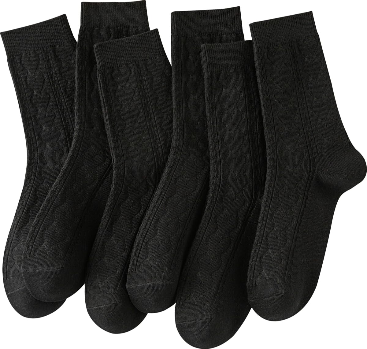 Rehelu Chaussettes mignonnes en tricot cœur pour femme - Style décontracté - Athlétique - En coton