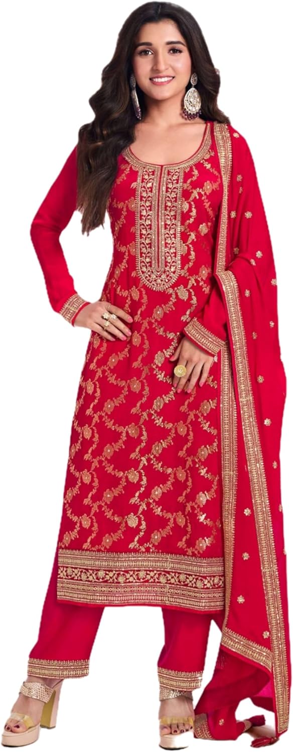 STELLACOUTURE indian salwar kameez ready to wear Eid festival embroidered wedding plus size shalwar suit for women 2805-O