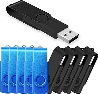 8GB USB Flash Drive 10 Pack JBOS 8 GB USB Drives Memory Stick Swivel 8G Thumb Drives Gig Stick USB2.0 Pen Drive for Date Storage, 8 Gig UBS Flash Drive, Zip Drive, Jump Drive, USB Stick (Black + Blue)