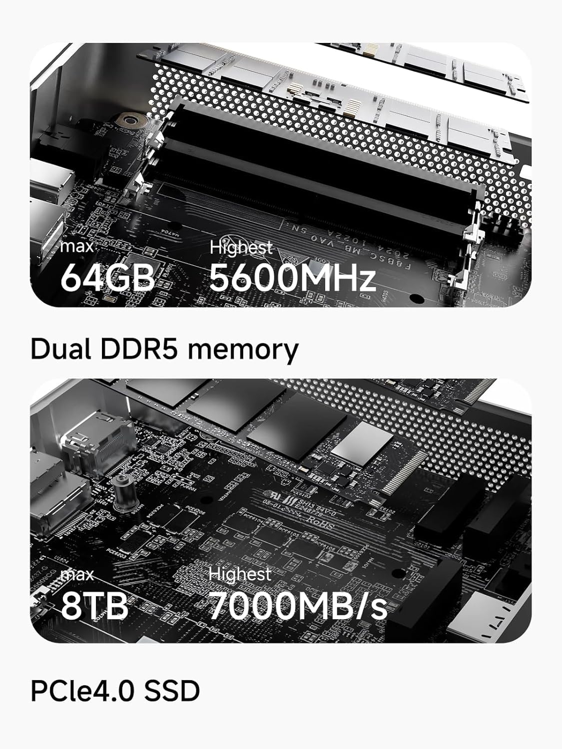MINISFORUM AI X1 Mini PC, processore AMD Ryzen 7 255 8-core 16