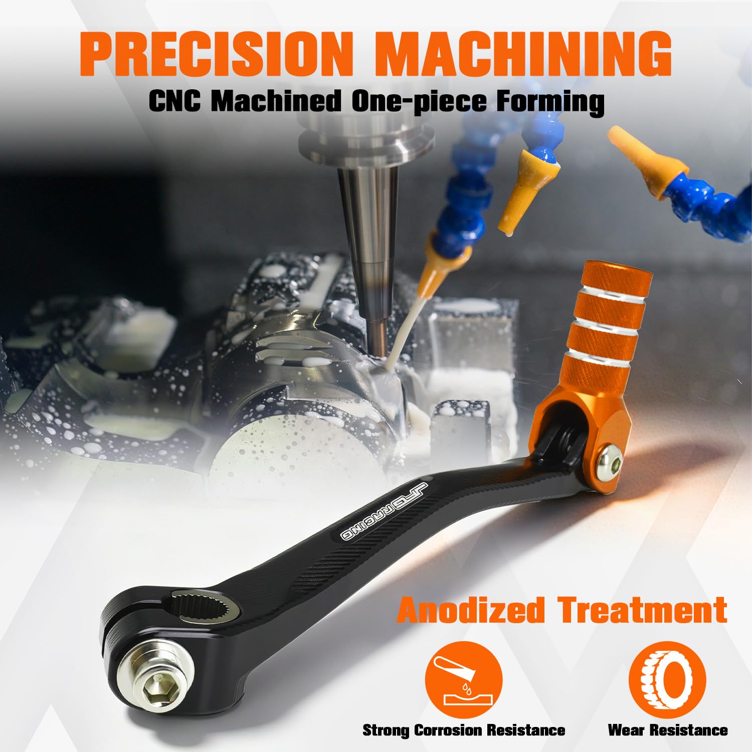 JFG RACING Leva Cambio Moto,Leva del Cambio Pieghevole in Alluminio CNC per Dirt Pit Bike 50cc-125cc XR50 CRF50 XR70 CRF70 XR110 CRF110-Arancione