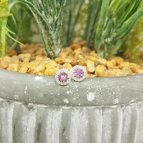 Miniatura 4 de Dazzlingrock Collection Aretes de flor de racimo de 10 quilates, oro blanco