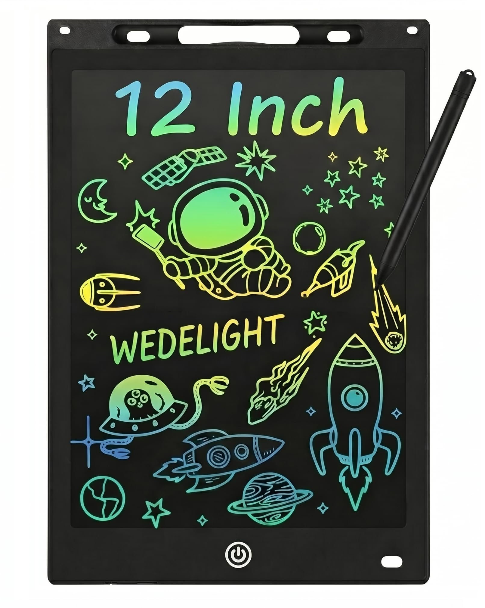 WEDELIGHT LCD Writing Tablet 12 Inch for Kids, Rewriteable Digital Magic Slate Drawing and Doodle Pad with Pen, Erase Button, Smart Lock, Writing Scribble Board for Boys & Girls (Multicolor)