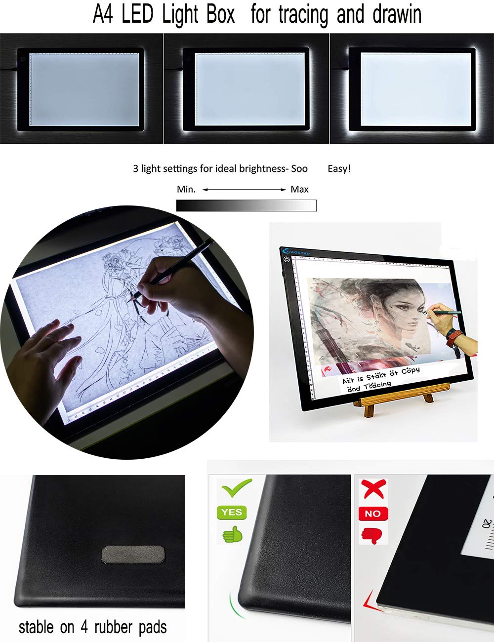 Buy Light Box Drawing A4,Tracing Board with Brightness Adjustable for Artists, Animation Drawing
