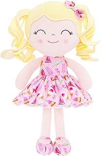 Gloveleya Doll Baby Dolls Soft Rag Doll Baby Girl Gifts Curly Spring Girl - Yellow Hair Ice Cream 12inches
