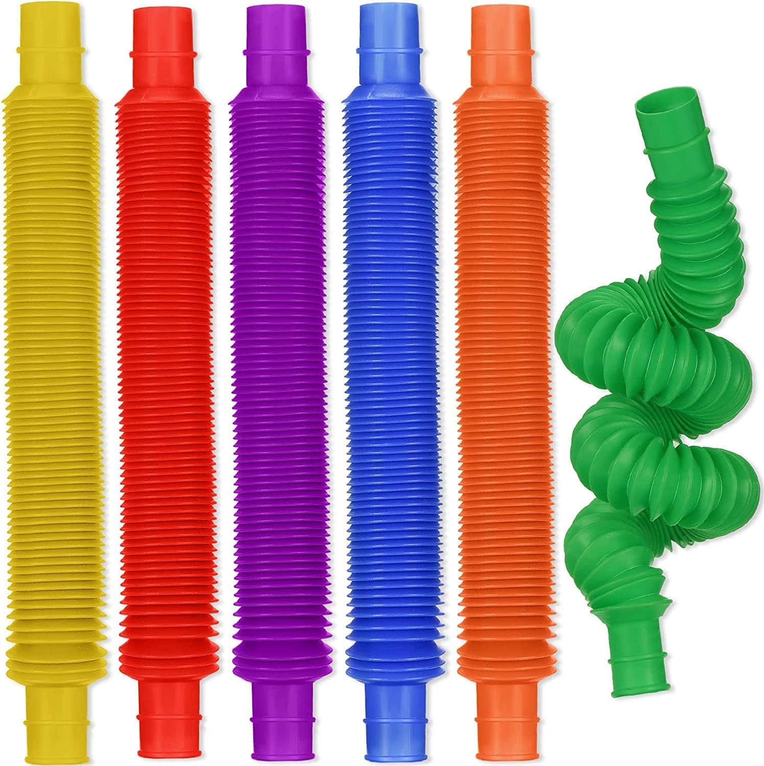 LATRAT 6 sztuk mini rurki pop, zabawki sensoryczne, dla chłopców i dziewczynek z autyzmem i niedbalstwem, idealne jako zabawka antystresowa (6 kolorów)