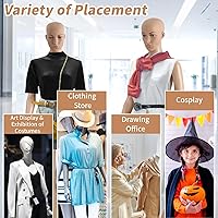 Vista 21 de BLKMTY Maniquí femenino de 69 pulgadas con forma de vestido de cuerpo completo, modelo de ropa, maniquí ajustable, maniquí desmontable realista